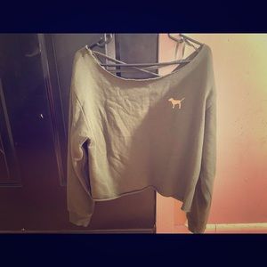 Dark Green Long Sleeve Cropped Sweater